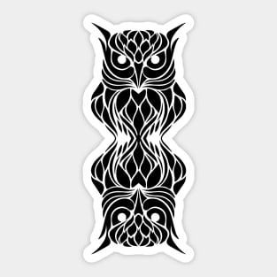 Vector Owl Graphic Black and White Sticker